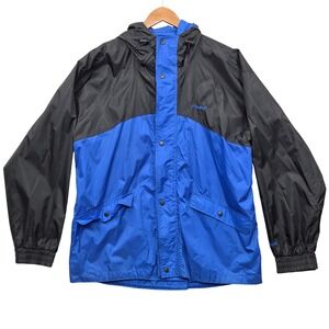 Stearns Dry Wear Rain Jacket Windbreaker Blue Black Colorblock Hooded Mens Large